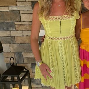 Free People One Verona Dress Lime Green size small